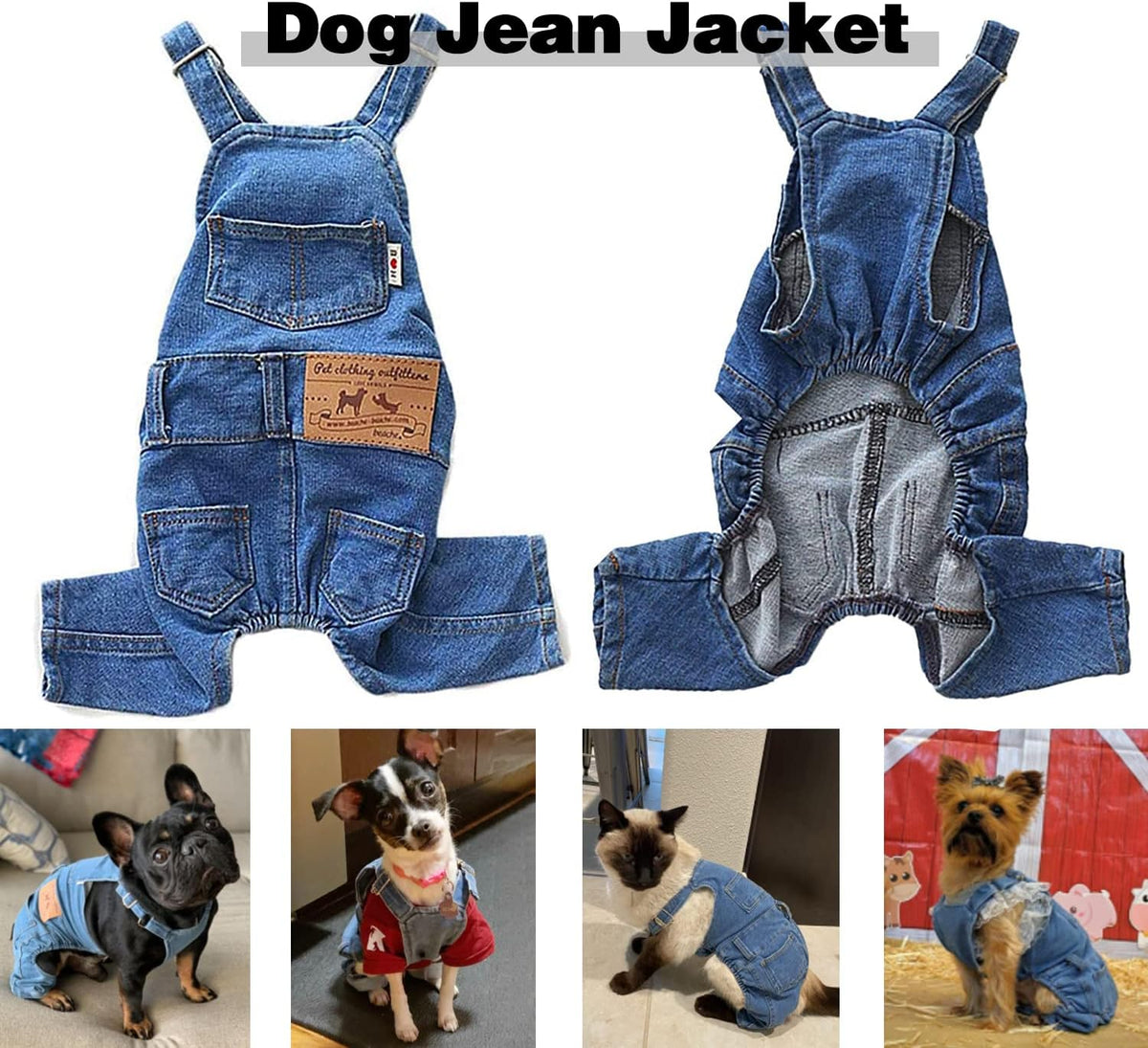 Dog Overalls Small Dogs Denim Jeans Outfit