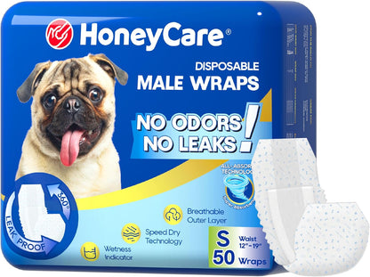 HONEY CARE All-Absorb A26 Disposable Male Dog Wrap