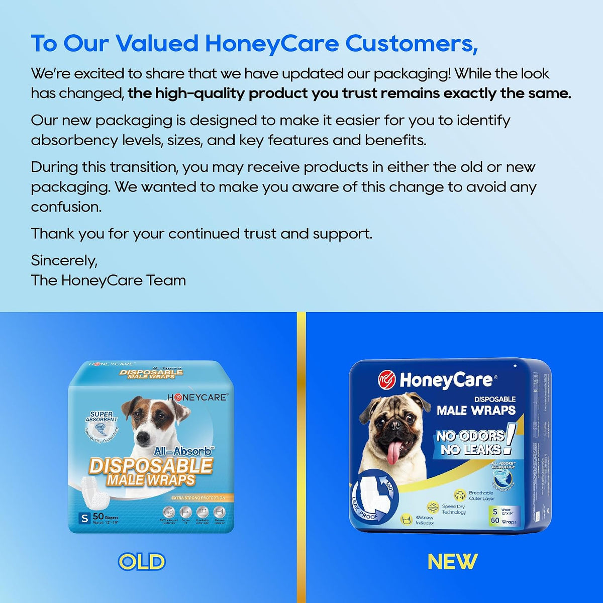 HONEY CARE All-Absorb A26 Disposable Male Dog Wrap